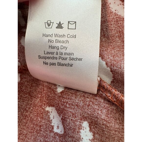 Heartloom Reika Skirt Rust Ivory Elastic Waist Size XS Pullon Rayon Midi NWOT - Picture 5 of 7